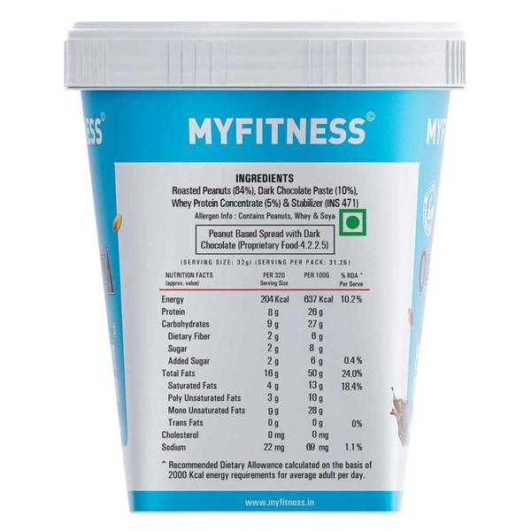 My fitness Peanut Butter Crunchy Dark Chocolate - 1kg, NA, NA
