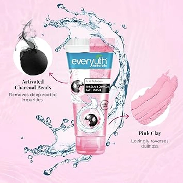 EVERYUTH PINKY CLAY & CHARCOAL FACEWASH - 50G, NA, NA