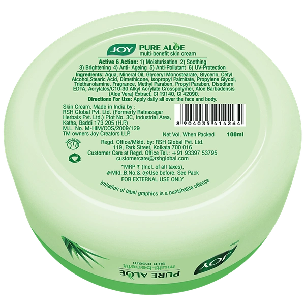 Joy Pure Aloe Light moisturiser skin cream - 100ml, NA, NA