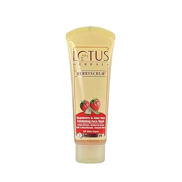 LOTUS STRAWBERRY & ALOEVERA EXFOLIATING FACE WASH - 120G, NA, NA
