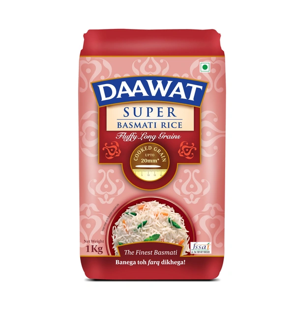 Daawat Super basmati rice - 1kg +100, NA, NA
