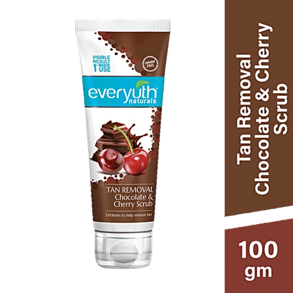 EVERYUTH TAN REMOVAL CHOCOLATE & CHERRY SCRUB - 100G, NA, NA