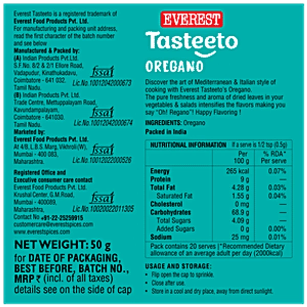 Everest Tasteeto Oregano - 10g, NA, NA