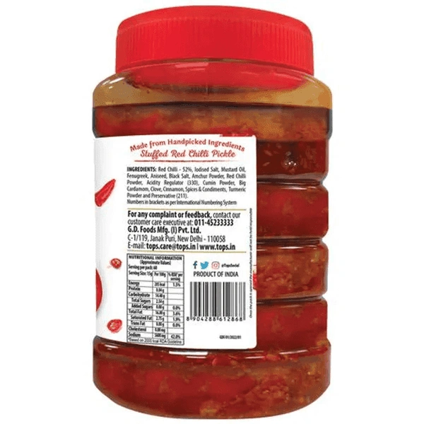 TOPS RED CHILLI PICKLE - 900G, NA, NA