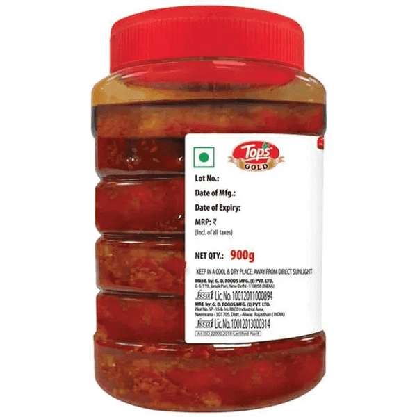 TOPS RED CHILLI PICKLE - 900G, NA, NA