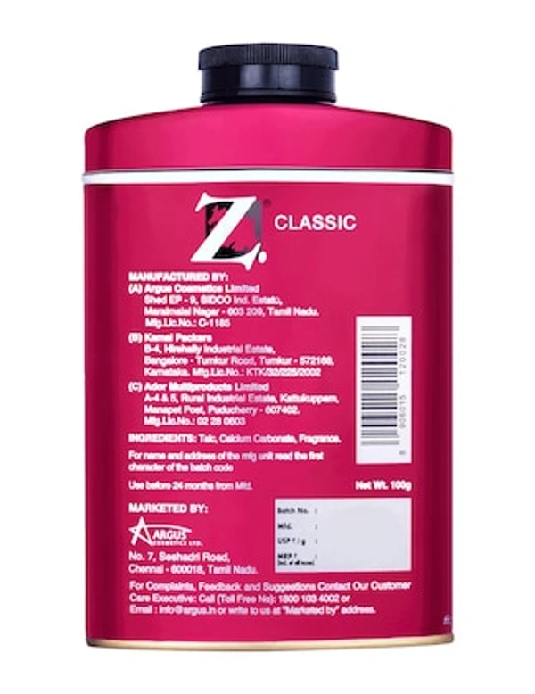 Z Classic Talc Powder - 100g, NA, NA
