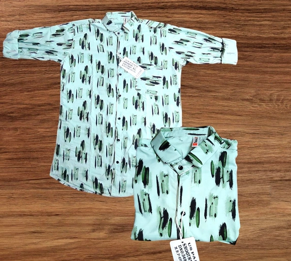 Printed Shirts  - Cyan Aqua, L