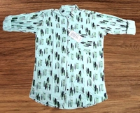 Printed Shirts  - Cyan Aqua, L