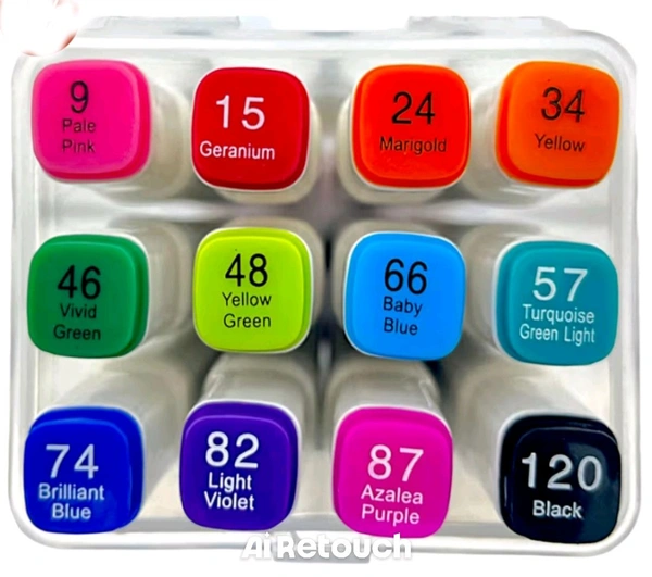 કટ 2 સાઈડ માર્કર 12 કલર