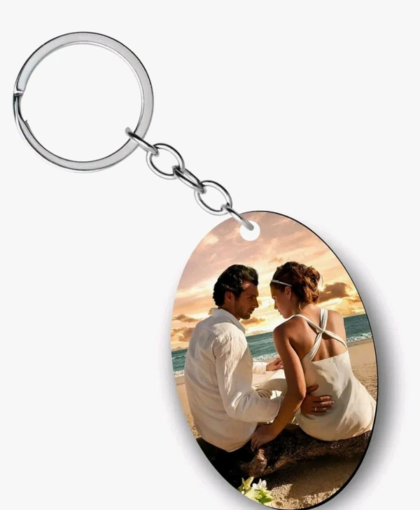 Wooden Photo Keychain Single Side - Loveshape