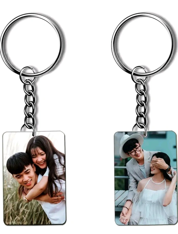 Wooden Photo Keychain Single Side - Loveshape