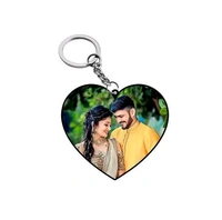 Wooden Photo Keychain Single Side - Loveshape