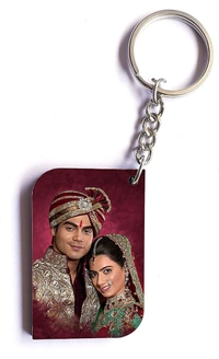 Wooden Photo Keychain Single Side - Loveshape