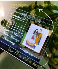 Acrylic Calender Photo Frame With Lighting - Medium 6*8in Single Light