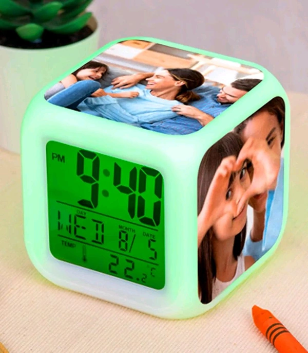 Customized Photo Alram Clock With Multy Color LED LIGHTING
