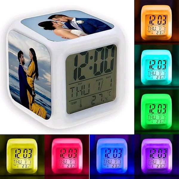 Customized Photo Alram Clock With Multy Color LED LIGHTING