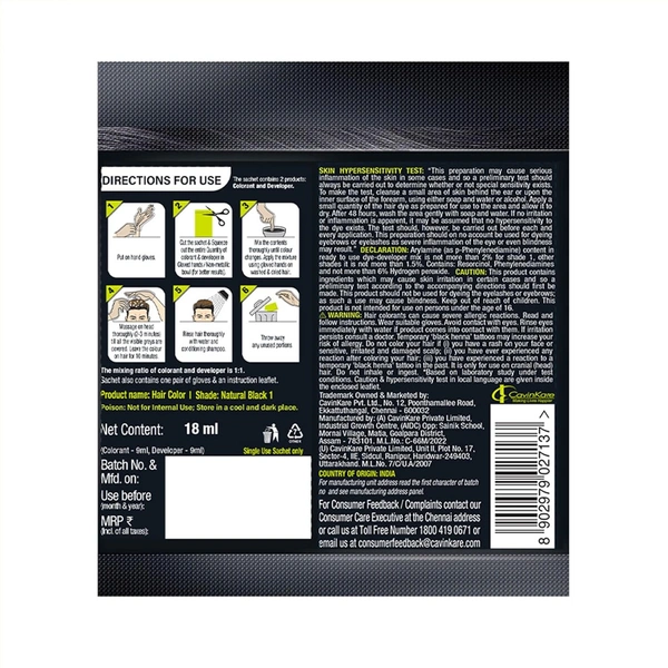 Indica Easy 10 Minutes Hair Color Shampoo Natural Black - Indica