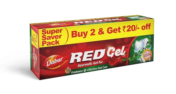 Dabur Red Gel Ayurvedic Toothpaste (150gx2) - 300g, Dabur