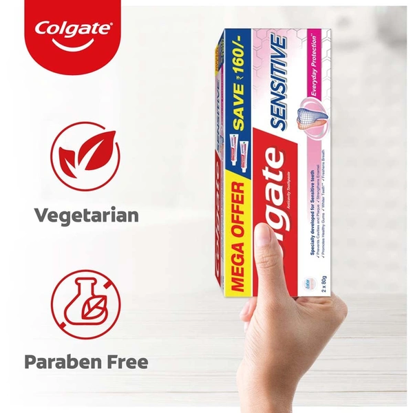 Colgate Sensitive Everyday Protection Toothpaste- 80g x 2 - (80g x 2), Colgate