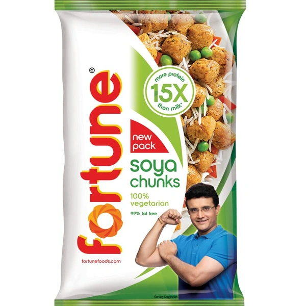Fortune Soya Chunks, 15x more protein than milk, 1kg - 1kg, Fortune