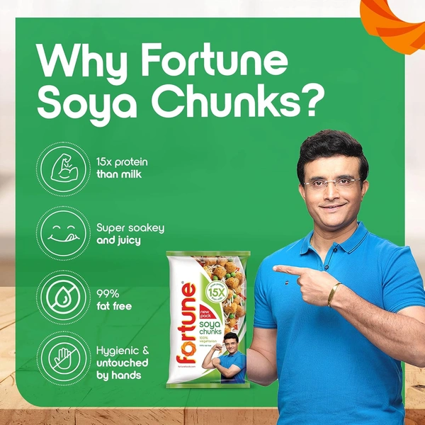Fortune Soya Chunks, 15x more protein than milk, 1kg - 1kg, Fortune