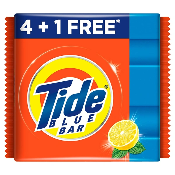 Tide Blue Detergent Bar Soap, Value Pack 200 gm x 5 - 1 Kg, Tide