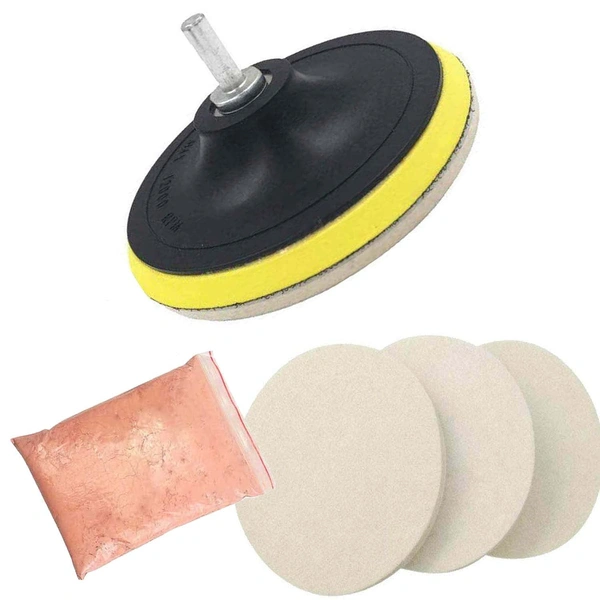 DIY Crafts 1 Kit 100 Grm, 4" inch Combo Cleaning Kit, Polishes Set 1-7" Drill Buffing Buffer Polishing Pad Kit, Backing Pad Adapter Power Tool (1 Kit 100 Grm, 4" inch Combo Cleaning Kit) - 1 Kit 100 Grm, 4" inch Combo Cleaning Kit