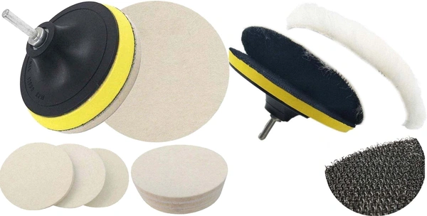 DIY Crafts 1 Set, 5" inch Backing + Felt Pad + Nut, Wax Car Polishing Buffing Pad Wool Pad Kit and Felt Pads w (1 Set, 5" inch Backing + Felt Pad + Nut) - 1 Set, 5" inch Backing + Felt Pad + Nut