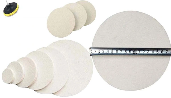 DIY Crafts 1 Kit, 5" inch Kit, Wool Felt Polishing Wheel High Density Self-Adhesive Disc Chip Solid Texture Grinding Surface Parts Backer Pad + M10/14 Nut (Felt+Backer Pad+Unive (1 Kit, 5" inch Kit) - 1 Kit, 5" inch Kit