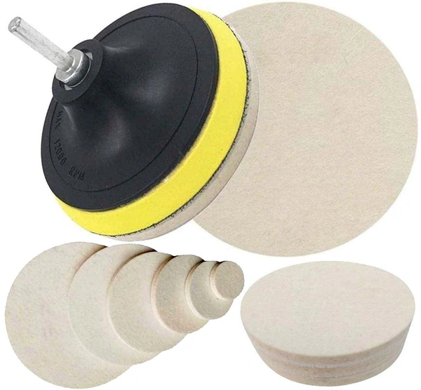DIY Crafts 1 Kit, 7" inch Felt Backer Pad Nut Only, Felt Backer Pad Nut For Drill Buffing Felt Polishing Woolen Buffer Thread Drill Adapter Shank Sucker Cle(1 Kit, 7" inch Felt Backer Pad Nut Only) - 1 Kit, 7" inch Felt Backer Pad Nut Only