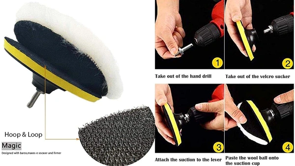 DIY Crafts 1 Kit, 7" inch Wool-Backer Pad+M10/14, Polishing Buffer Wool and Wheel Polishing Pad Woolen Polishing Waxing Backer Pads Kit wi (1 Kit, 7" inch Wool-Backer Pad+M10/14) - 1 Kit, 7" inch Wool-Backer Pad+M10/14
