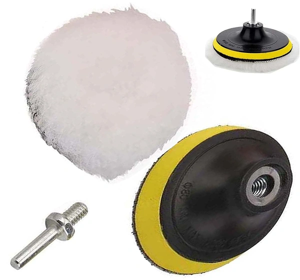 DIY Crafts 1 Kit With 1 Wool Pad Kit, 5" inch, Wool Pad Wool Pad Disc Backing Pad Disc Hoop Loop Polishing Wax Sanding Pad Cleaning Pad Kits M10/1(1 Kit With 1 Wool Pad Kit, 5" inch) - 1 Kit With 1 Wool Pad Kit, 5" inch