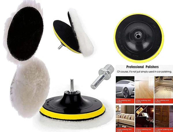 DIY Crafts 1 Kit With 1 Wool Pad Kit, 5" inch, Wool Pad Wool Pad Disc Backing Pad Disc Hoop Loop Polishing Wax Sanding Pad Cleaning Pad Kits M10/1(1 Kit With 1 Wool Pad Kit, 5" inch) - 1 Kit With 1 Wool Pad Kit, 5" inch