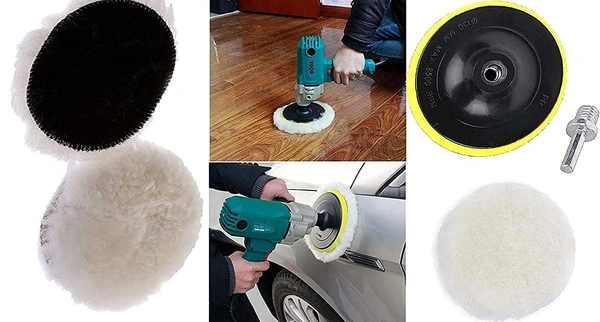 DIY Crafts 1 Kit With 1 Wool Pad Kit, 5" inch, Wool Pad Wool Pad Disc Backing Pad Disc Hoop Loop Polishing Wax Sanding Pad Cleaning Pad Kits M10/1(1 Kit With 1 Wool Pad Kit, 5" inch) - 1 Kit With 1 Wool Pad Kit, 5" inch
