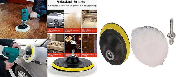 DIY Crafts 1 Kit With 2 Wool Pad Kit, 3" inch, Wool Pad Wool Pad Disc Backing Pad Disc Hoop Loop Polishing Wax Sanding Pad Cleaning Pad Kits M10/1(1 Kit With 2 Wool Pad Kit, 3" inch) - 1 Kit With 2 Wool Pad Kit, 3" inch