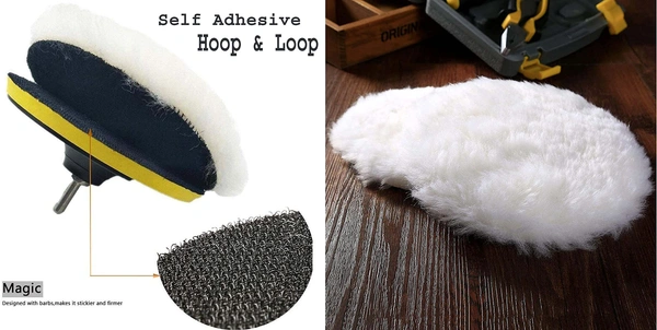 DIY Crafts 1 Kit With 2 Wool Pad Kit, 4" inch, Wool Pad Wool Pad Disc Backing Pad Disc Hoop Loop Polishing Wax Sanding Pad Cleaning Pad Kits M10/1(1 Kit With 2 Wool Pad Kit, 4" inch) - 1 Kit With 2 Wool Pad Kit, 4" inch