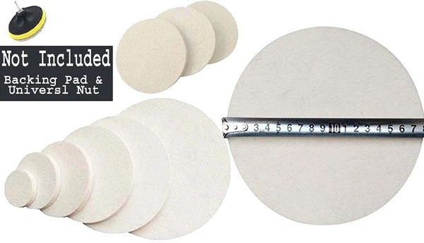 DIY Crafts Felt Pad Only For Drill Thread Sucker Wool Cleaning Polishing Sponge Set Backer Pad Universal Nut Felt Pad - (Only Felt Pad) (1 Pc, 3" inch Only Felt Pads) - 1 Pc, 3" inch Only Felt Pads