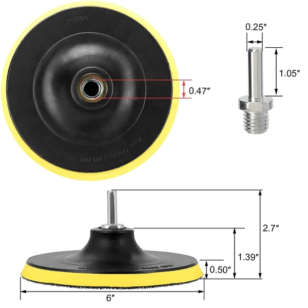 DIY Crafts 1 Pc, 5" inch Only Backing Pad, Only Backer Pad Wool Polishing Buffing Waxing Pad Plate M10/14 Connector Cleaning Tools Buffer Wax Appli (1 Pc, 5" inch Only Backing Pad) - 1 Pc, 5" inch Only Backing Pad