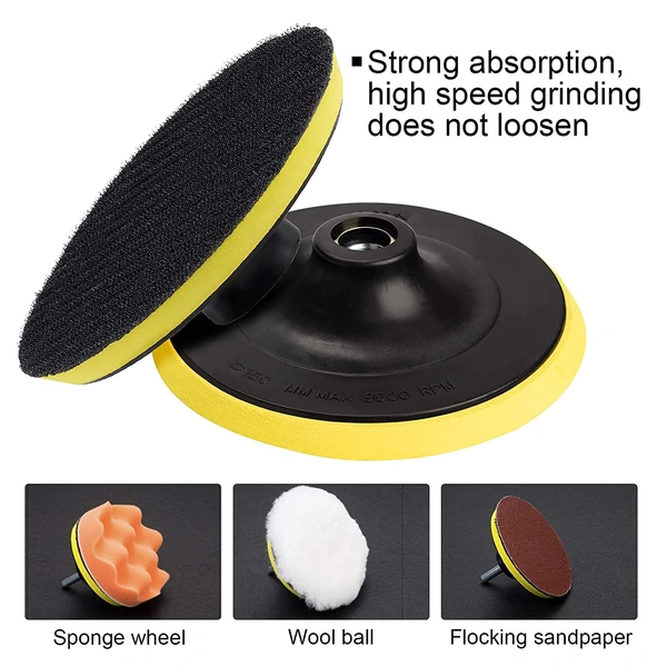 DIY Crafts 1 Pc, 5" inch Only Backing Pad, Only Backer Pad Wool Polishing Buffing Waxing Pad Plate M10/14 Connector Cleaning Tools Buffer Wax Appli (1 Pc, 5" inch Only Backing Pad) - 1 Pc, 5" inch Only Backing Pad