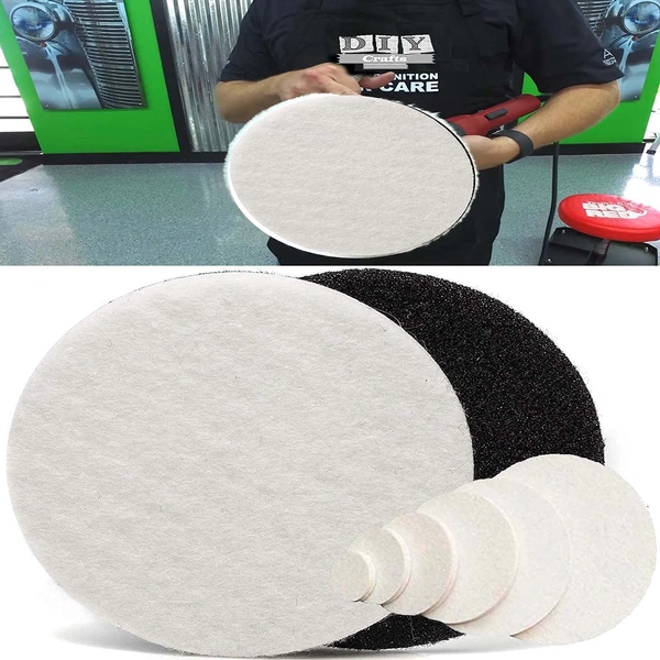 DIY Crafts 3x, 7"inch Density Felt Fur Pad Only, Density Felt Fur Pad Only For Your Kit Sponge Felt Woollen Polishing Pads Backer Pad M10/14 Drill Adapter (M(3x, 7"inch Density Felt Fur Pad Only) - 3x, 7"inch Density Felt Fur Pad Only