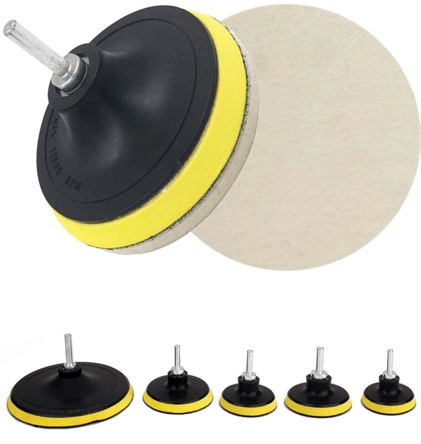DIY Crafts 1 Set, 4" inch Felt Pad Backing Pad M10/14, M10/14 Universal Nut Backing PadPolishing Buffing Plate Pad with Dril(1 Set, 4" inch Felt Pad Backing Pad M10/14) - 1 Set