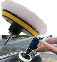 DIY Crafts 1 Set, 4 Pcs Kit, 3'' Car & Motorbike Care High Gross Wax Polishing Buffing Pad Kit Car Polishing Buffer Set with Drill Adapter for M10 Connector Drill Accessories fo (1 Set, 4 Pcs Kit) - 1 Set, 4 Pcs Kit
