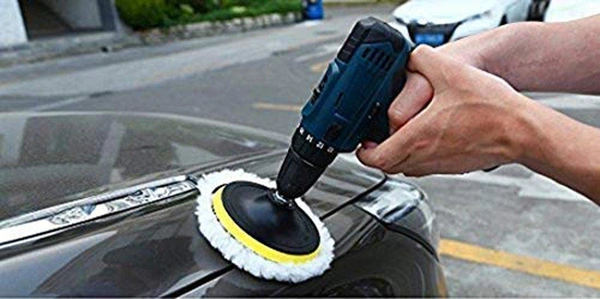 DIY Crafts 1 Set, 4 Pcs Kit, 3'' Car & Motorbike Care High Gross Wax Polishing Buffing Pad Kit Car Polishing Buffer Set with Drill Adapter for M10 Connector Drill Accessories fo (1 Set, 4 Pcs Kit) - 1 Set, 4 Pcs Kit