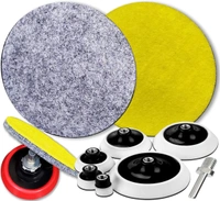 DIY Crafts 1 Set Pack, 6"inch Kits, Polyester Wool Felt Disc Polishing Pads and Backing Pad with Drill Adapter Kit to Grind and Polish Glass Plastic Metal Marble C(1 Set Pack, 6"inch Kits) - 1 Set Pack, 6"inch Kits