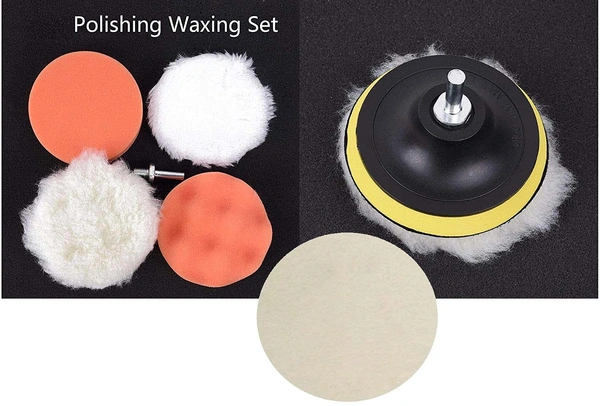 DIY Crafts 1 Set, Sponge Wool Felt Backer Pad, 4" inch Drill Thread Sucker Wool Cleaning Polishing Sponge Buffing Unive(1 Set, Sponge Wool Felt Backer Pad) - 1 Set, Sponge Wool Felt Backer Pad