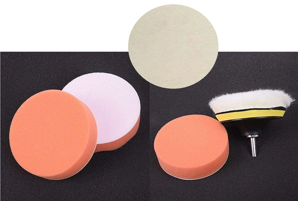 DIY Crafts 1 Set, Sponge Wool Felt Backer Pad, 4" inch Drill Thread Sucker Wool Cleaning Polishing Sponge Buffing Unive(1 Set, Sponge Wool Felt Backer Pad) - 1 Set, Sponge Wool Felt Backer Pad