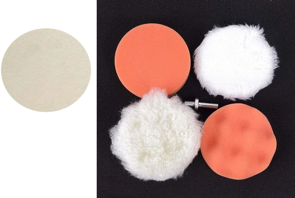 DIY Crafts 1 Set, Sponge Wool Felt Backer Pad, 4" inch Drill Thread Sucker Wool Cleaning Polishing Sponge Buffing Unive(1 Set, Sponge Wool Felt Backer Pad) - 1 Set, Sponge Wool Felt Backer Pad