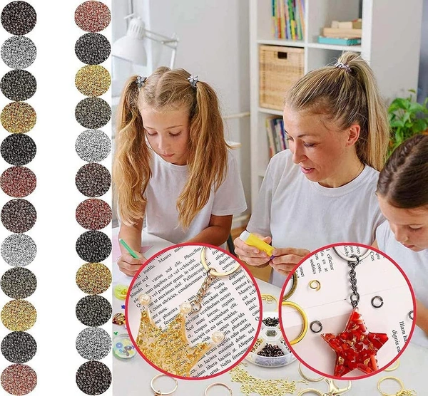 DIY Crafts 10 Pcs, KC Gold, Split Key Ring with Chain Set, Metal Flat Keychain Rings 1 Inch with Open Jump Rings and Screw Eye Pins Bulk, Colors, for Resin Jewelry (10 Pcs, KC Gold) - 10 Pcs, KC Gold