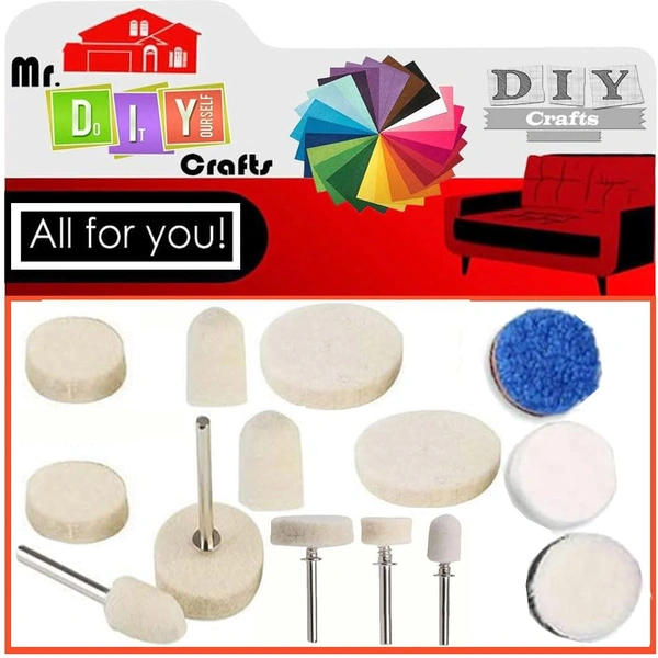 DIY Crafts 10 Pcs, Only 4 Type Felt Pad Cone 1 Mandrel, Felt Polishing Pad Wheel Point 1 Pc Mandrel Kit Accessory Set for & Compatible Craf (10 Pcs, Only 4 Type Felt Pad Cone 1 Mandrel) - 10 Pcs, Only 4 Type Felt Pad Cone 1 Mandrel