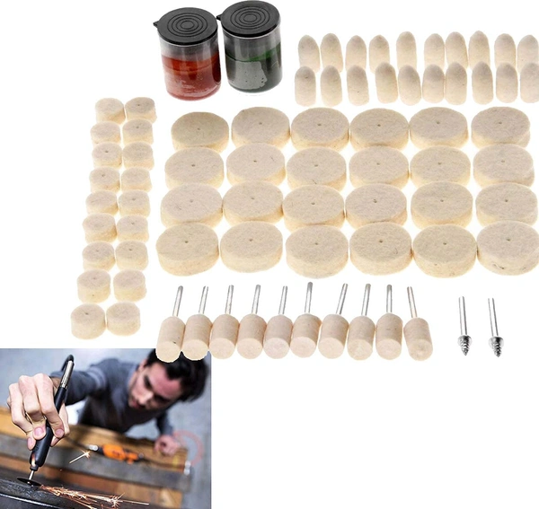 DIY Crafts 25 Pcs Kit, Only 4 Type Felt Pad Cone 1 Mandrel, Wool Felt Polishing Pad Felt Mo(25 Pcs Kit, Only 4 Type Felt Pad Cone 1 Mandrel) - 25 Pcs Kit, Only 4 Type Felt Pad Cone 1 Mandrel
